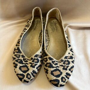 Skechers Cream and Black Animal Print Flats